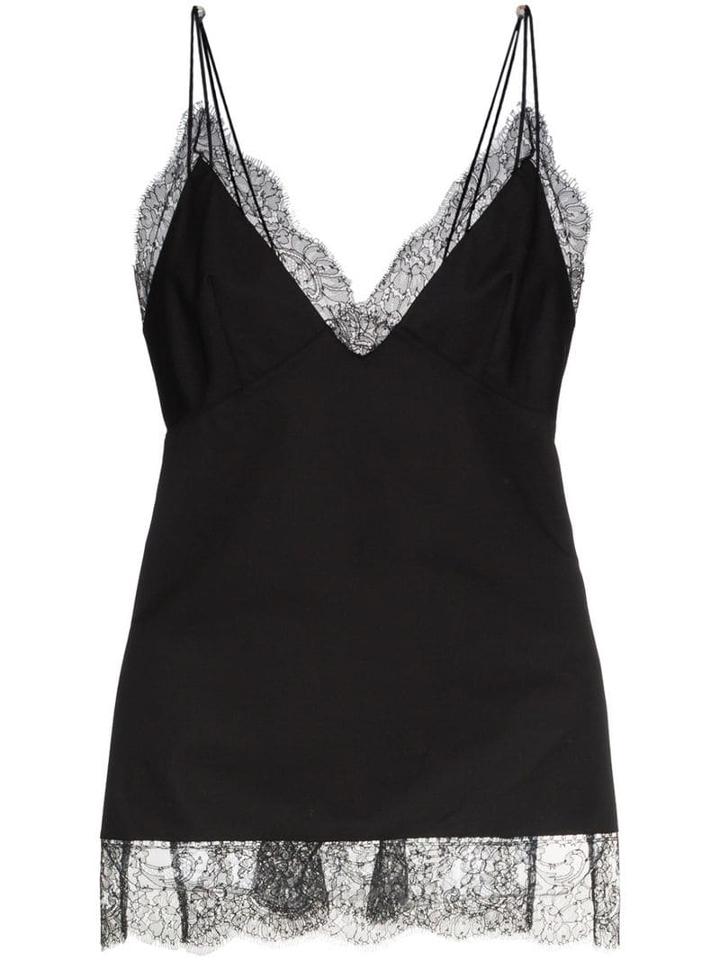 Khaite Carrie Lace-trim Cotton Tank Top - Black
