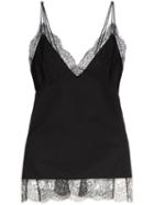 Khaite Carrie Lace-trim Cotton Tank Top - Black