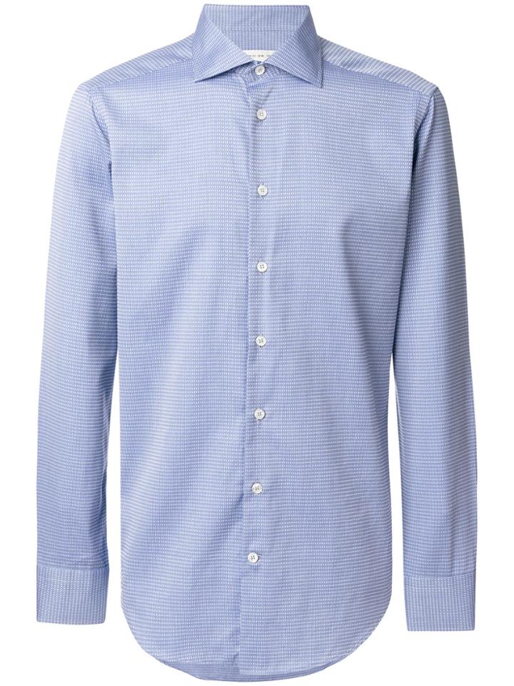 Etro Micro Pattern Fitted Shirt - Blue