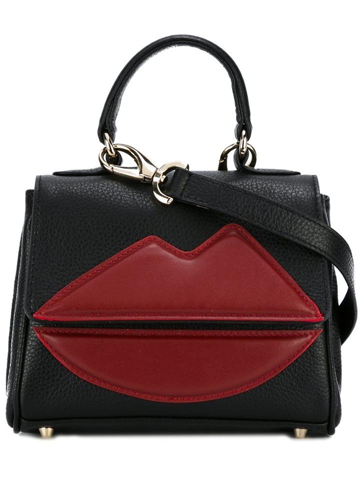 Sara Battaglia Small 'lips' Tote, Women's, Black