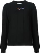 Carven Embroidered Sweater, Women's, Size: Xs, Black, Cotton/polyamide