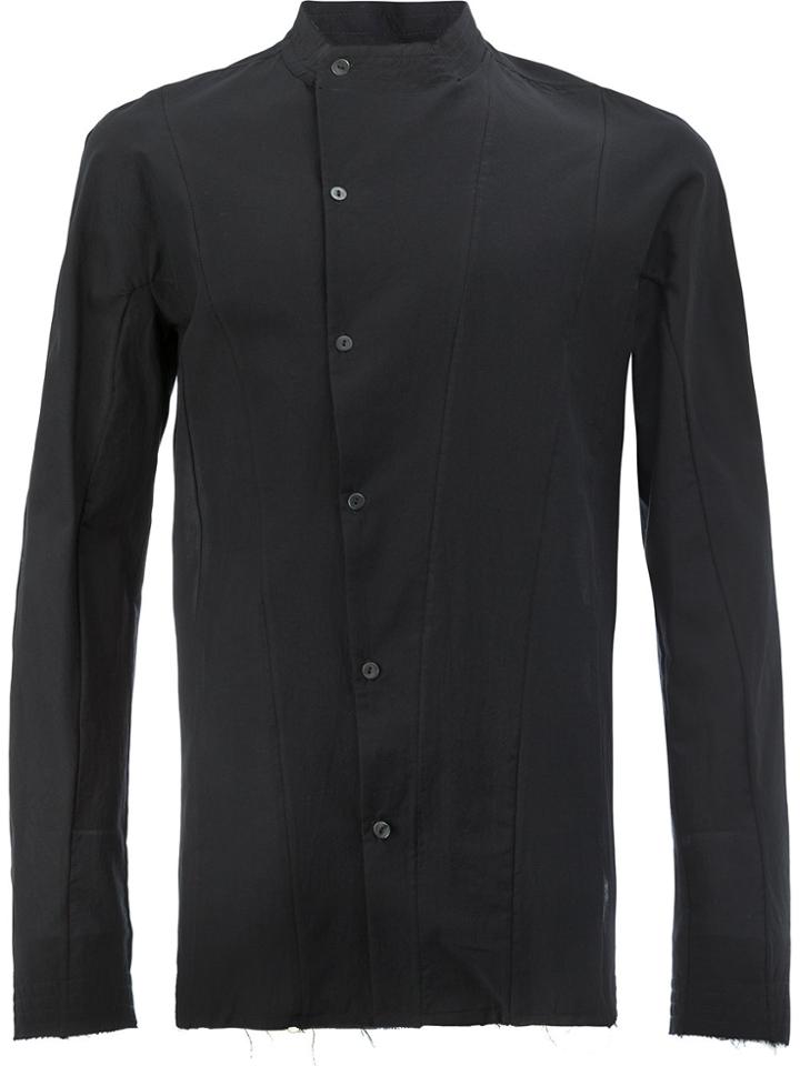 Masnada Dislocated Fastening Slim-fit Shirt - Black