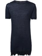 Balmain Distressed T-shirt - Blue