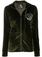 Plein Sport Tiger Velvet Zip-up Hoodie - Green