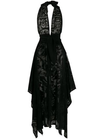 Emilio Pucci Floral Sheer Beach Dress - Black