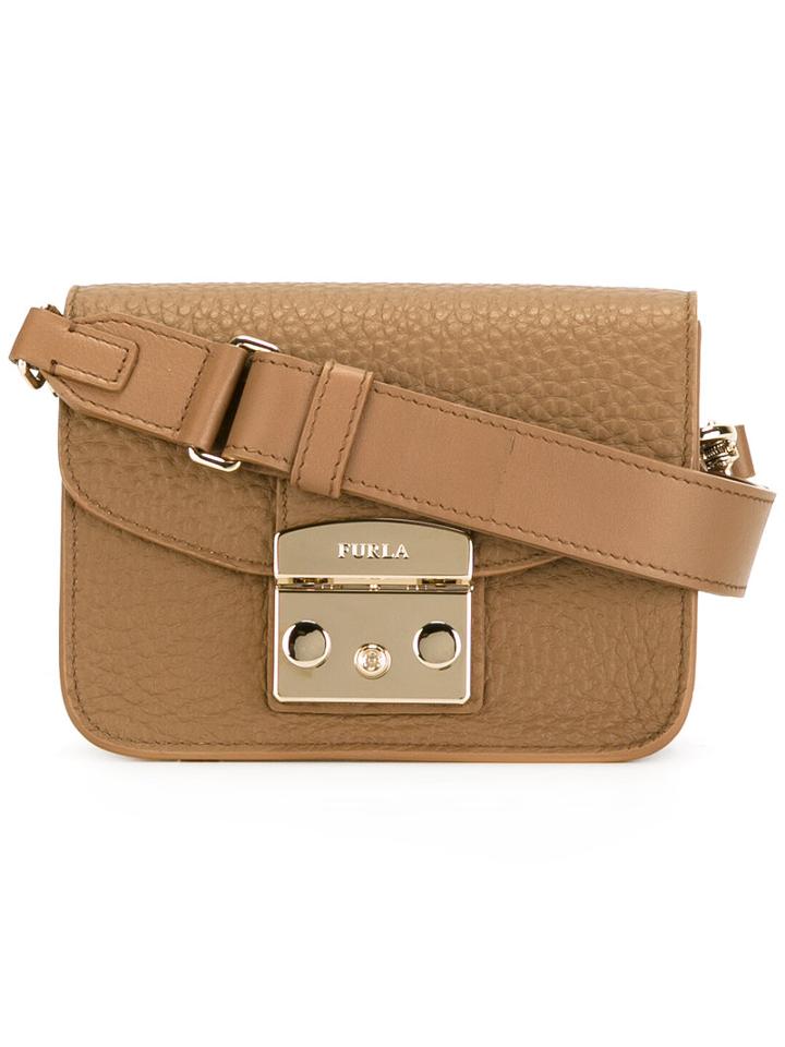 Furla Flap Crossbody Bag, Women's, Brown, Leather
