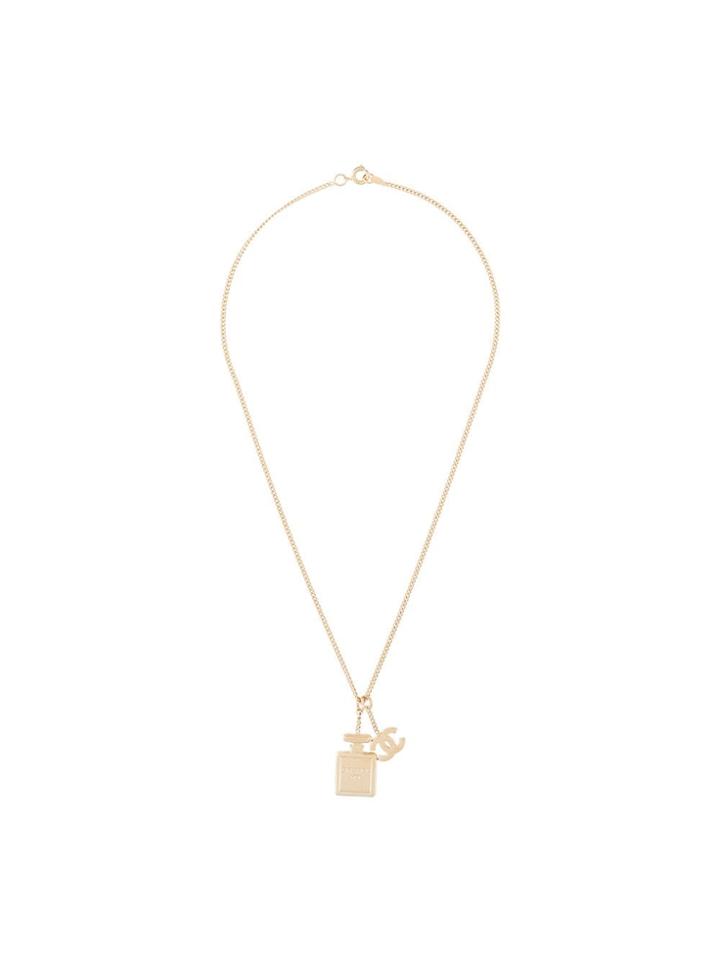 Chanel Pre-owned Cc Logos Perfume Bottle Motif Chain Pendant Necklace