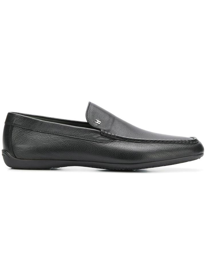 Moreschi Logo Plaque Loafers - Black