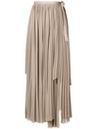 Erika Cavallini Long Pleated Skirt - Nude & Neutrals