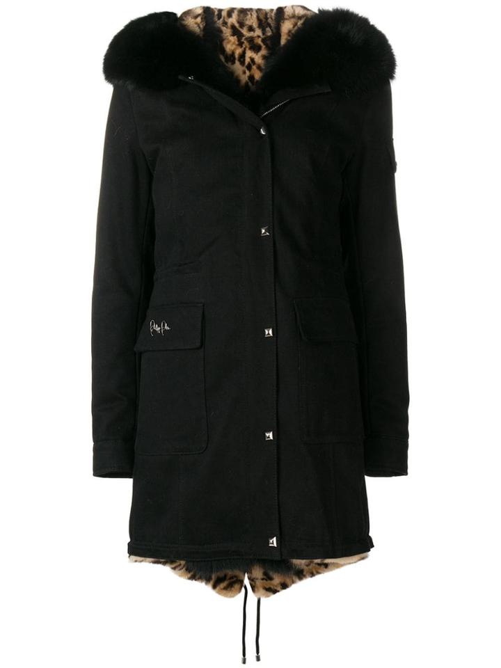 Philipp Plein Fur Trim Parka - Black
