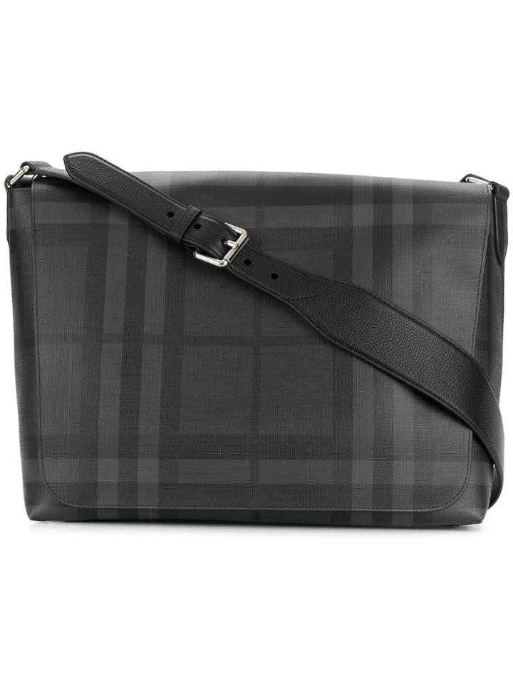 Burberry Checked Crossbody Bag - Black