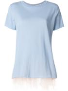 Blugirl Tulle Hem T-shirt - Blue
