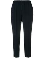 Incotex Elastic Waist Tapered Trousers - Blue