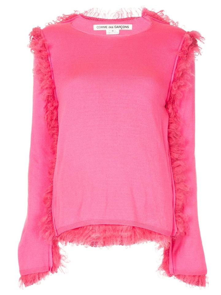 Comme Des Garçons Distressed Loose Sweater - Pink & Purple