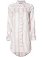 Milly Striped Shirt Dress, Women's, Size: 2, Pink/purple, Cotton/silk
