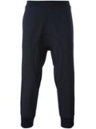 Neil Barrett Gathered Ankle Track Pants, Men's, Size: 46, Blue, Cotton/acrylic/polyamide/virgin Wool