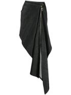 Atu Body Couture Draped Denim Skirt - Black