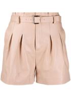 Red Valentino Paperbag Leather Shorts - Pink