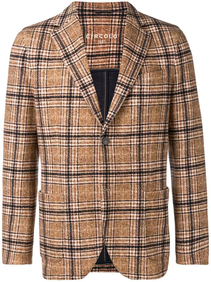 Circolo 1901 Tartan Pattern Blazer - Brown