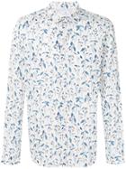 Ps By Paul Smith Foliage Print Curved Hem Shirt - White