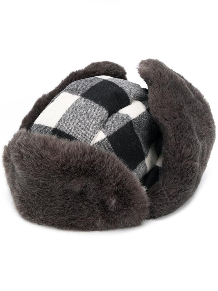 Woolrich Arctic Check Pattern Hat - Grey