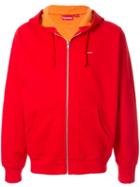 Supreme Contrast Zip Up Hoodie - Red