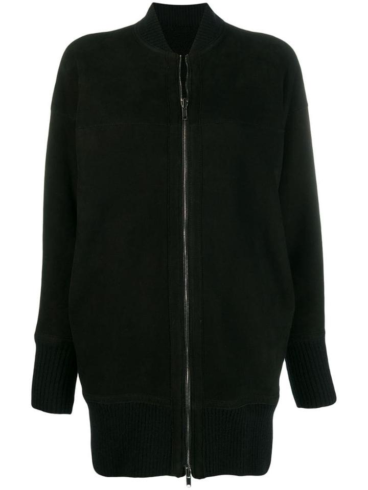 Salvatore Santoro Zipped Fitted Coat - Black