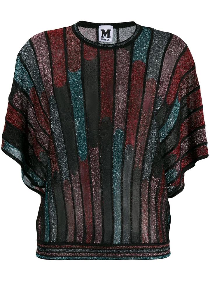 M Missoni Knitted Batwing Sleeves Top - Black