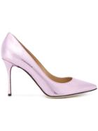 Sergio Rossi Pointed Toe Pumps - Pink & Purple