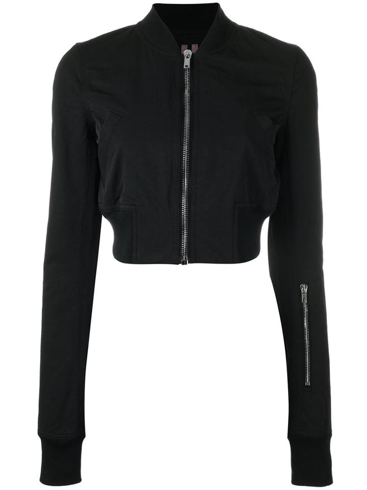 Rick Owens Drkshdw Cropped Jacket, Women's, Size: Large, Black, Cotton/polyamide