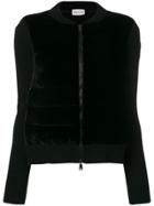 Moncler Velvet Front Knitted Jacket - Black