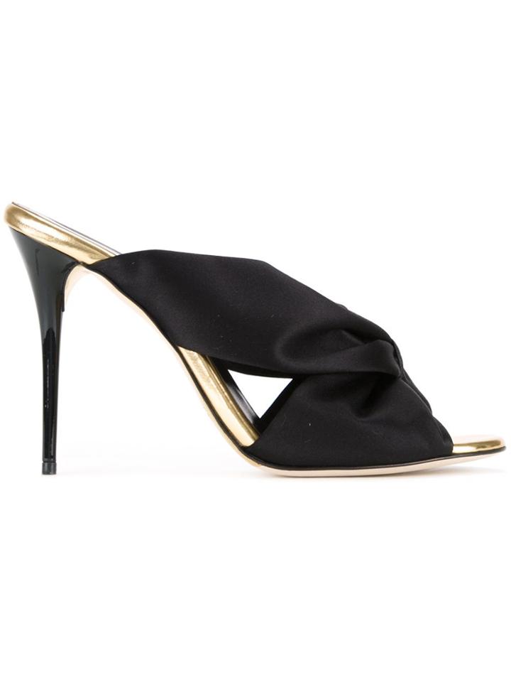 Oscar De La Renta Cross Front Mules - Black