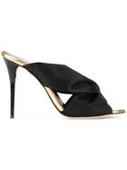 Oscar De La Renta Cross Front Mules - Black
