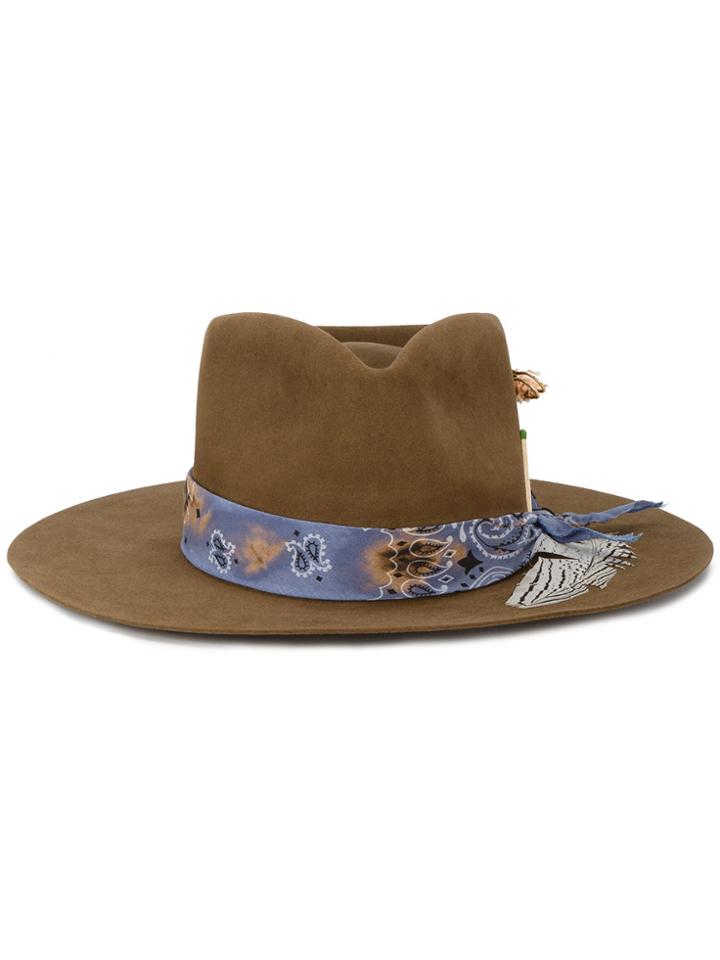 Nick Fouquet Bandito Feather Trim Hat - Brown
