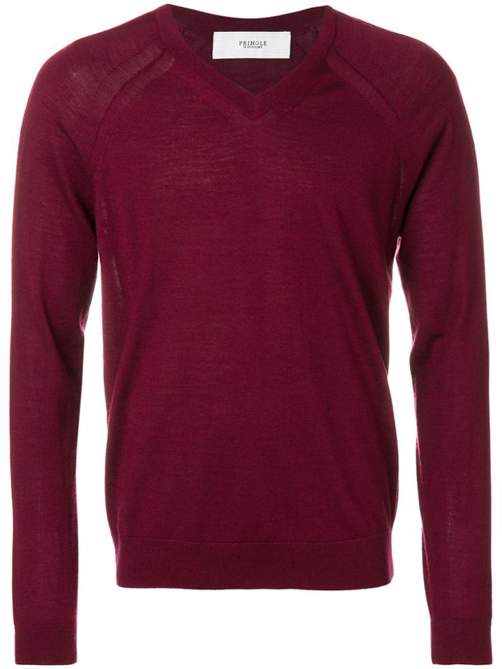Pringle Of Scotland V-neck Jumper - Pink & Purple