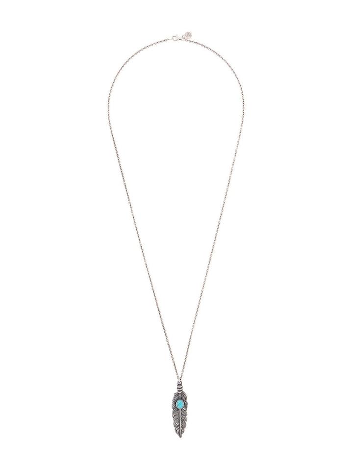 Nove25 Feather Pendant Necklace - Silver