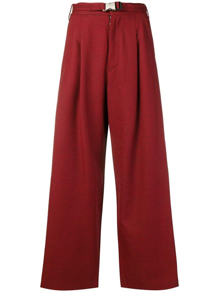 Ujoh Wide Belted Trousers - Red