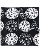 Versace Round Logo Intarsia Scarf - Black