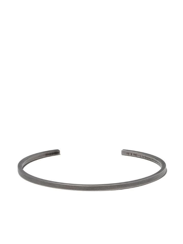 Le Gramme Le 7 Ribbon Bracelet - Black Silver