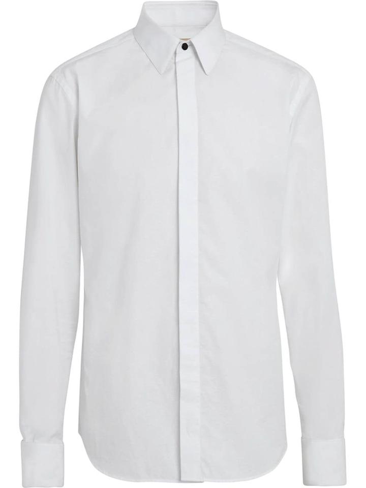 Burberry Classic Fit Link Cotton Jacquard Dress Shirt - White