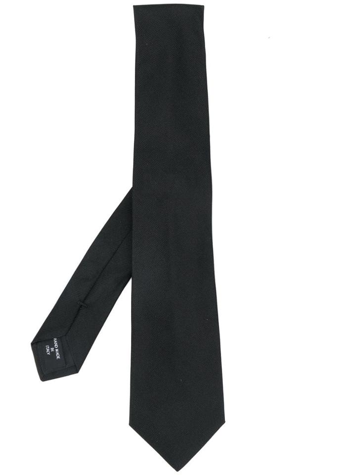 Giorgio Armani Striped Textured Tie - Black