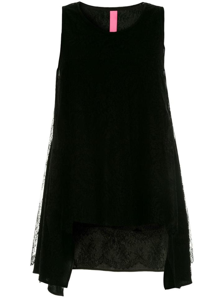Y's Flared Lace Top - Black