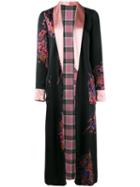 Etro Floral Print Kimono Coat, Women's, Size: 48, Black, Viscose/silk/wool/polyamide