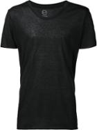 Osklen - U-neck T-shirt - Men - Cotton/linen/flax/polyester - P, Black, Cotton/linen/flax/polyester