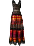Alberta Ferretti - Striped Maxi Dress - Women - Silk/cotton/polyamide/acetate - 42, Black, Silk/cotton/polyamide/acetate
