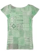 Fernanda Yamamoto Round Neck Lace Blouse, Women's, Size: 37, Green, Cotton