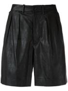 À La Garçonne Pleated Bermuda Shorts - Black