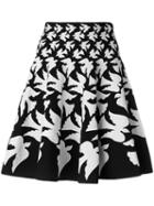 Alexander Mcqueen - Flared Dove Skirt - Women - Polyamide/polyester/spandex/elastane/viscose - M, White, Polyamide/polyester/spandex/elastane/viscose