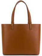 Salvatore Ferragamo Sella Logo Embossed Tote Bag - Brown