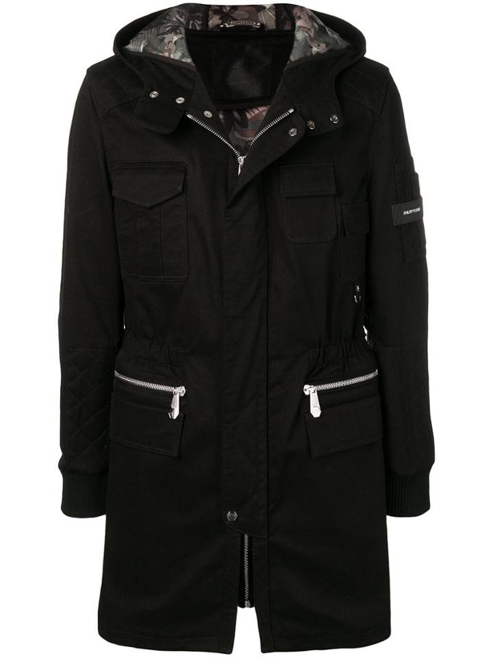 Philipp Plein Hooded Parka - Black